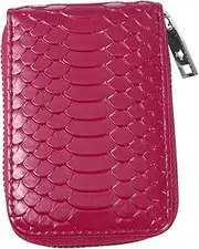 [BESTYASH] 1 PC Stylish Leather Card Holder Organ Purse for Men Compact Zipper Pocket Wallet with Multiple Slots for Id and Debit Cards Rose Purple