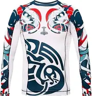 Hardcore Training Men's Rash Guard Compression Long Sleeve Jiu Jitsu, MMA No-Gi, Tight BJJ Grappling Base Layer Combat