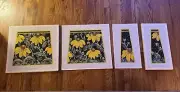 Handpainted Needlepoint Canvas for Purse (Yellow Echinacea Flowers)