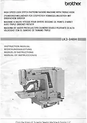 Instruction Manual for Brother LK3-B484 Sewing Machine