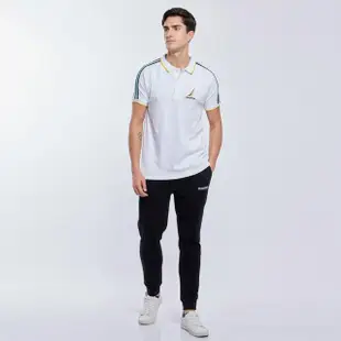 【NAUTICA】男裝 COMPETITION撞色肩線短袖POLO衫(白)