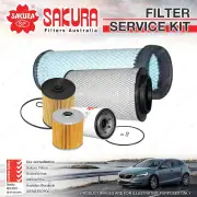 Sakura Oil Air Fuel Filter Service Kit for Hino 500 FC6J 1018 4.0L TD 03/08-on
