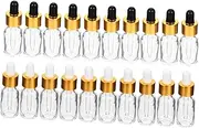 DRESSOOS 20Pcs Essential Oil Glass Dropper Bottles Portable Empty Bottles with Top Caps for Travel for Storing Oils Perfumes and Samples