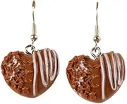 [QRH] 3D Funny Imitation Dessert Food Drop Dangle Earrings for Women Resin Cute Bread Pineapple Pie Pretzel Donut Strawberry Chocolate Cake Earrings Cute Simulation Dessert Food Snacks Earrings