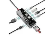 Promate TRANSHUB-MINI 8-in-1 USB Multi-Port Hub with USB-C Connector -