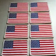 8 UNITED STATES Flag Patch W/ VELCRO® Brand Fastener Military White Emblem #8