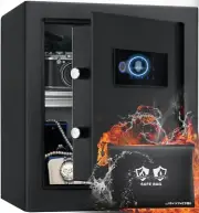 JINXNOBI 1.33 Cubic Feet Biometric Fingerprint Safe BoxInclude Fireproof Wate...