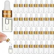 100 Pcs Mini Glass Dropper Bottle, Essential Oil Dropping Bottles, Empty Travel Sample Vials, Tiny Glass Storage Jars with Droppers, incture Bottles with Caps for Perfume, Cosmetic Liquid