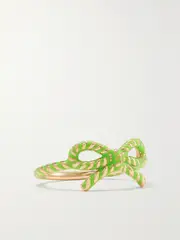 [Alison Lou] Alison Lou - Streamer 14-karat Gold And Enamel Ring - Green - 7 7 Green