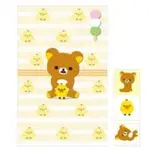 日本拉拉熊懶熊小雞三色丸子信封貼紙組 拉拉熊小雞小信封