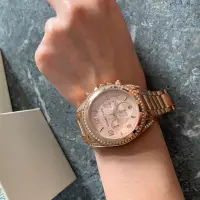 在飛比找蝦皮購物優惠-Michael kors mk三眼玫瑰金 女錶 手錶 陶瓷錶