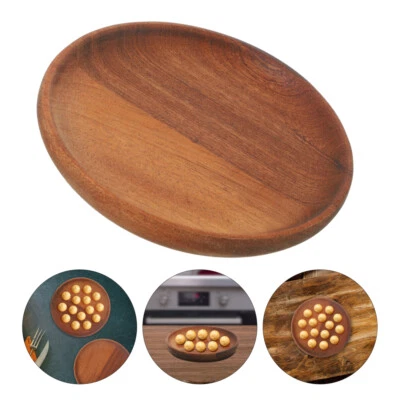 Solid Wood Breakfast Tray Rustic Trays for Serving Man Round Platter