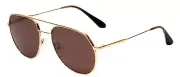 New PRADA SPR55U 5AK-8C1 57mm Gunmetal Gold Square Aviator Sunglasses Italy