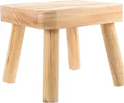 [OSALADI] Wooden Stool Chair Small Step Stool for Kitchen Bedroom Bathroom Lightweight Saddle Stool for Adults Portable Wooden Footstool