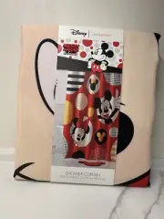 NEW Disney Jumping Beans Minnie Mickey & Friends Shower Curtain Red White Black