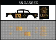 Hot Wheels(1/64),55 Gasser "Queen" Waterslide,Printed White First,Decals