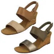 Ladies Clarks Wedge Heeled Strappy Sandals Kyarra Faye
