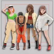 4 HIP HOP GIRLS American Diorama Figurines Hand Painted 1:18 scale GET ALL FOUR