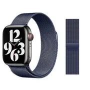 For Apple Watch iWatch Band Series 9 8 7 SE 6 5 4 Magnetic Stainless Steel Strap - Midnight Blue