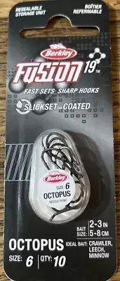 Berkley Fusion 19 #1405801 Octopus Hook Size 6-1pk of 10pcs-Brand New-SHIP 24HRS