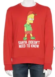 The Simpsons Bart Christmas Santa Sweatshirt Size L