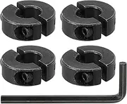 uxcell Bore 10 mm Double Split Shaft Collar 24 mm OD 9 mm Thickness Carbon Steel Locking Collar Clamp Style with Set Screw & Hex Wrench for Machine Tools Industry (Black, Pack of 4)