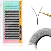 NAGARAKU YY Eyelash Extensions Supplies Y Lash Premade 4D Easy Fan Russian Volume Cluster Faux Mink Matte 12 rows Pre Fanned Wispies Crisscross Eye Lashes(0.05mm C Curl 15mm)