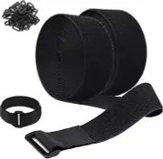 26FT Cable Straps 2 Inch Wide with 20 Buckles, Heavy Duty Nylon Hook and Loop St