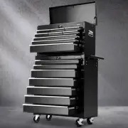 2-in-1 Tool Chest and Trolley Box Cabinet 16 Drawers Cart Garage Storage Black