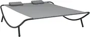 Outdoor Lounge Bed Fabric Anthracite Garden Beds