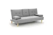 Sarantino Linen Fabric Sofa Bed Lounge - Light Grey