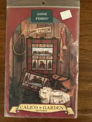 Calico Garden GONE FISHING Pattern for 2 sizes of Wall Quilt-Cabin Bear-UNCUT