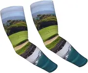 [FHEDVBN] Hawaii Beach Golf Course Arm Sleeves Compression Arm Covers for Men Women Outdoor Sun Sleeves Cooling Sports Sleeve, Black