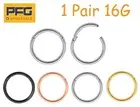 1 Pair 16G Surgical Steel Hinged Hoop Segment Septum Nose Lip Ring Earrings