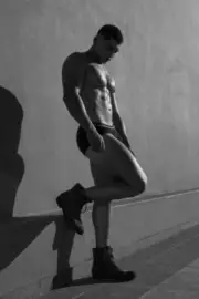 [M657] Male Model Showing Off Body To Viewer Fine Art Hunky Physique