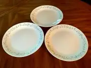 Corelle Vitrelle Dinner Plate 10 1/4" Flowers on Rim set of 3