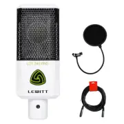 Lewitt LCT-240 Pro Condenser Microphone (White) w/ Pop Filter & XLR-XLR Cable