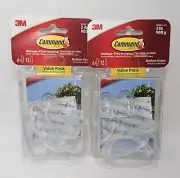 2 PACKS/3M CLEAR COMMAND HOOKS (6 HOOKS/12 STRIPS PER PACK) MAX 2 lb.