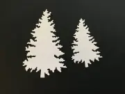 TREES Christmas Tree Die Cut Embellishments 2 Sizes 3 ea/6 pcs Choose color
