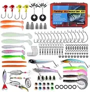 Fishing Lure Tackle Box | Bass Fishing Kit Tackle Box - Freshwater Weedless Fishing Bait Fishing Accessories for Bass & Trout