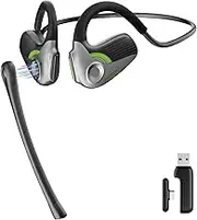 Wireless Gaming Headphone with Detachable Noise Canceling Mic for PC, PS4, PS5, Switch, Xbox, Bluetooth + 2.4Ghz USB + Type-C Connections, Upgraded Low Latency and Lightweight