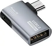 Adapter - Usbc to USB Adapter - Male to Female Cable Adapter Converter | 480mbps USB to USB Adapter | Reusable Powered Cable Converter | Transmission Rate Left and Right Angle for Smart