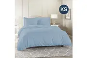 King Single Size Sky Color 1000TC 100% Cotton Quilt Doona Duvet Cover Pillowcase Set