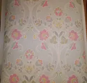 PINK LIGHT BLUE KISMET DREAM SKY NOUVEAU FLORAL UNPASTED WALLPAPER # SZ001806