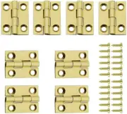 Mini Solid Brass Hinges Cabinet Drawer Butt Hinges for Jewelry Chest Wood Box,1/