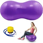Peanut Yoga Ball, Exercise Yoga Balance, Physio Roll Therapy Fitness Excercise, for Balance, Labor Birthing, Muscle Tension, Back Pain Relief, Home Exercise, Yoga Programme(Purple)