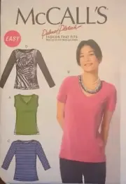 McCalls Pattern M6964 Sz 16-24 Misses' Blouse Top T-Shirt Pletsch Uncut NEW