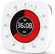 Visual Timer, Rechargeable Digital Timer for Kids with 4 Alarm Modes & 60-Minute Countdown, Silent Timers for Classroom, Kitchen Cooking, Homeschool Study, ADHD Tools for Kids Adults
