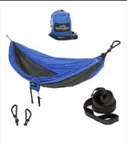 Castaway All In One Portable travel hammock. Blue. New, never opened.