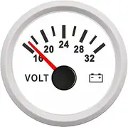 Digital Voltmeter Voltage Gauge Volt 8-16V 18-32V Meter Motorcycle Car Boat Automobile Yacht with Red Backlight 52mm Waterproof Voltmeter(WW 1632V)